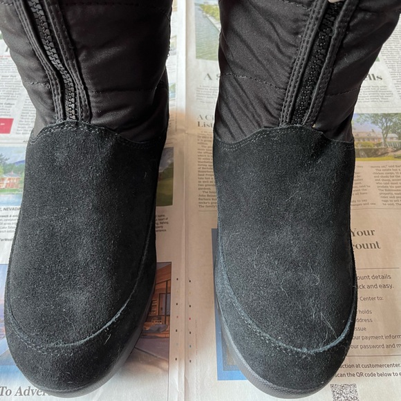 Lands End Black Winter Boots NWT Faux Fur Lined - Picture 5 of 10